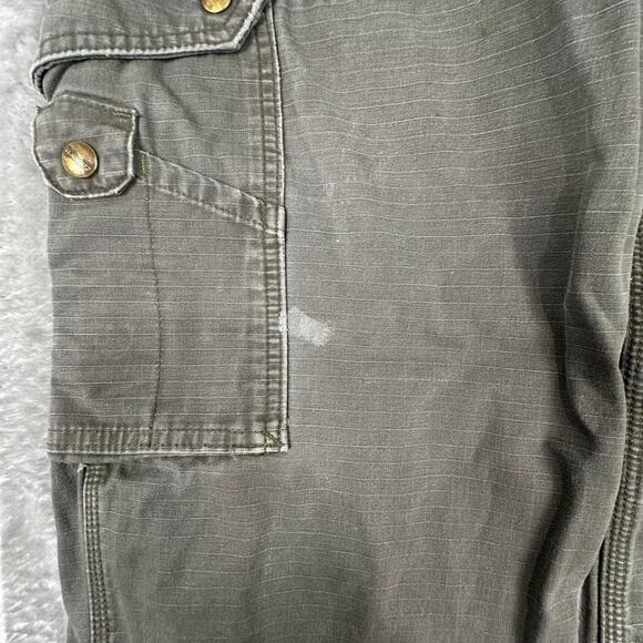 Vintage Carhartt Ripstop Double Knee Olive Green Cargo Pants B342-MOS Size 38x30 - Picture 8 of 8